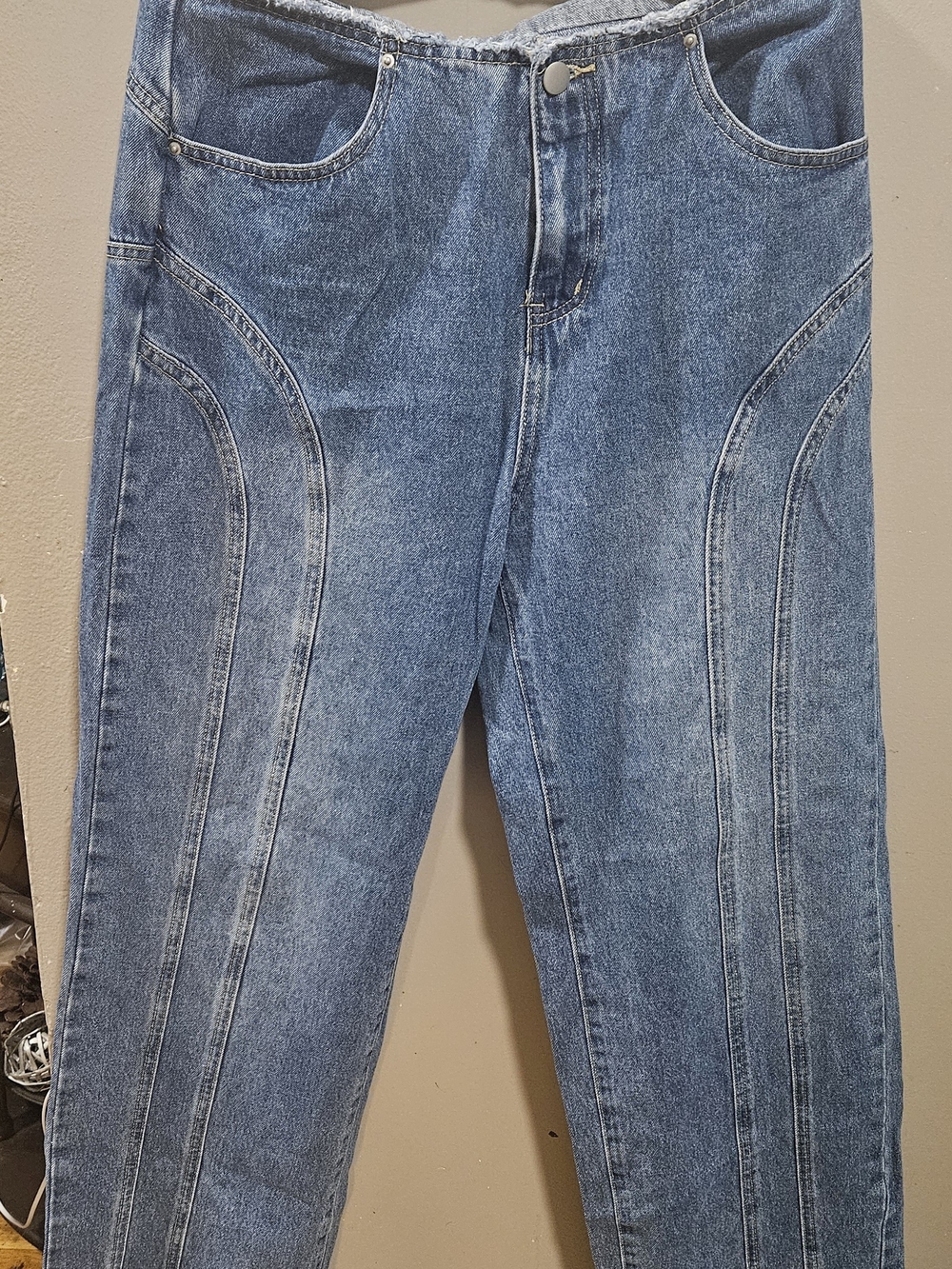 Womens Blue Denim Jeans - Classic Straight Fit